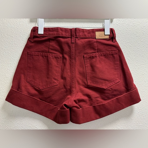 Father's Daughter Brendan High Rise Jean Shorts Cotton Brick Red Women's Size 25 - Picture 2 of 7